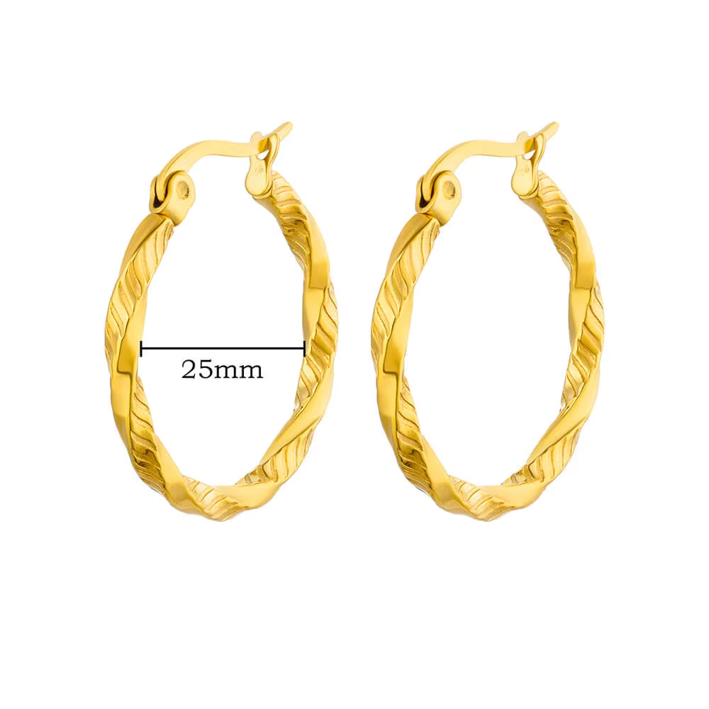 U Shape Hoop Earrings for Women Smooth Gold Color Stainless Steel Earrings Female Classic Statement Wedding Ear Jewelry Aretes